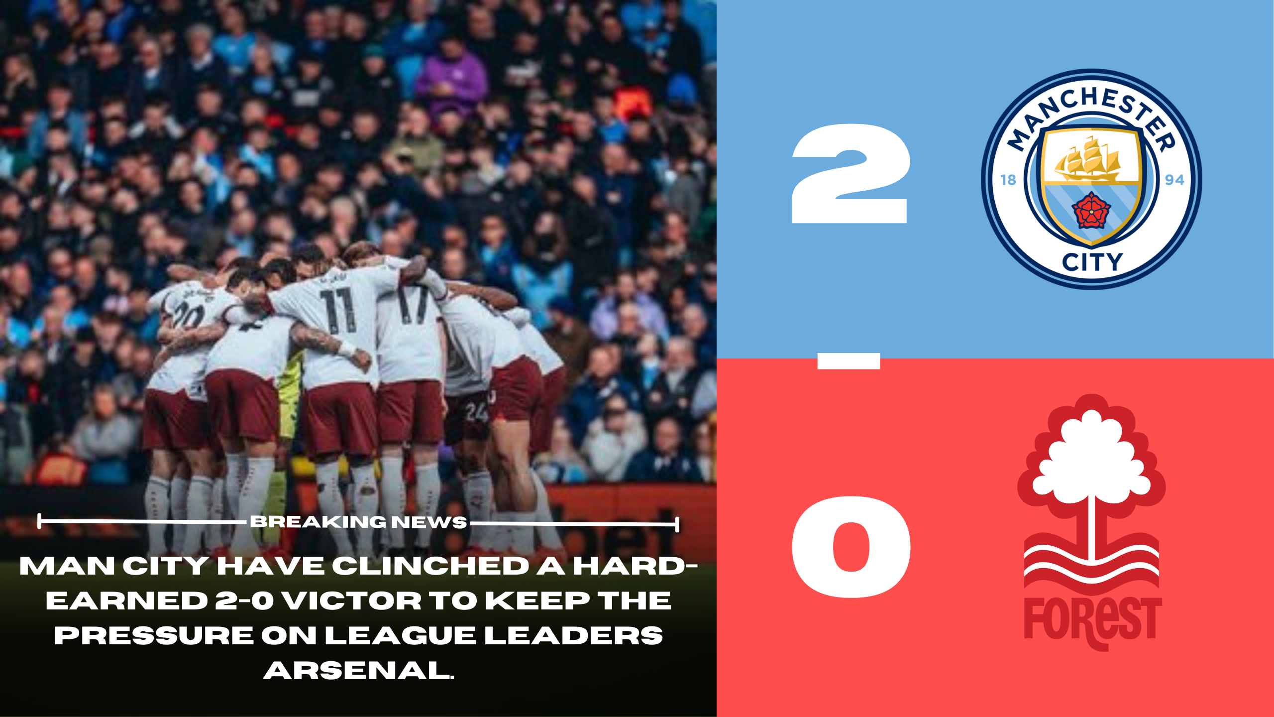 Nottingham Forest 0 - 2 Man City