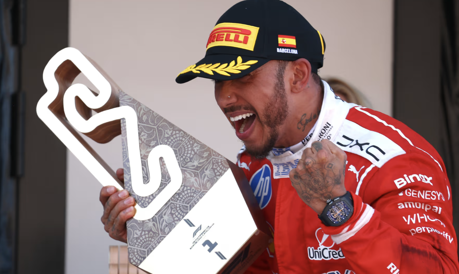 Hamilton claims stellar maiden Ferrari victory in Barcelona as Antonelli suffers shock late retirement