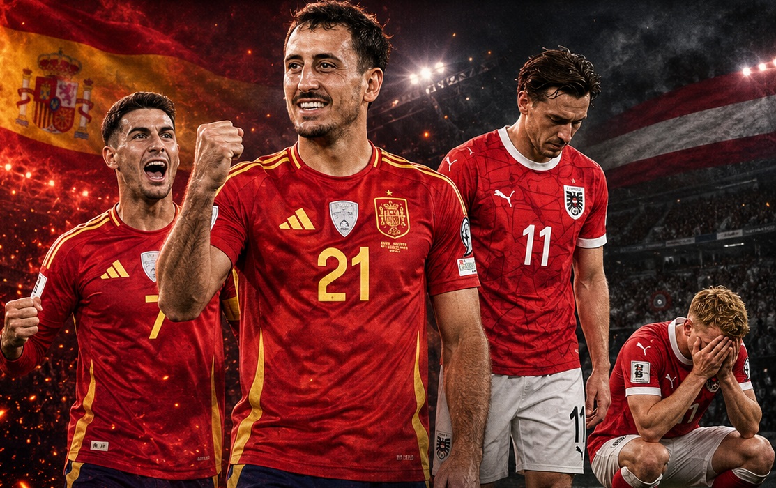 HUMILIATION AND HEROES · AUSTRIAN HEARTS SHATTERED IN MADRID (SPAIN 3 – 0 AUSTRIA )