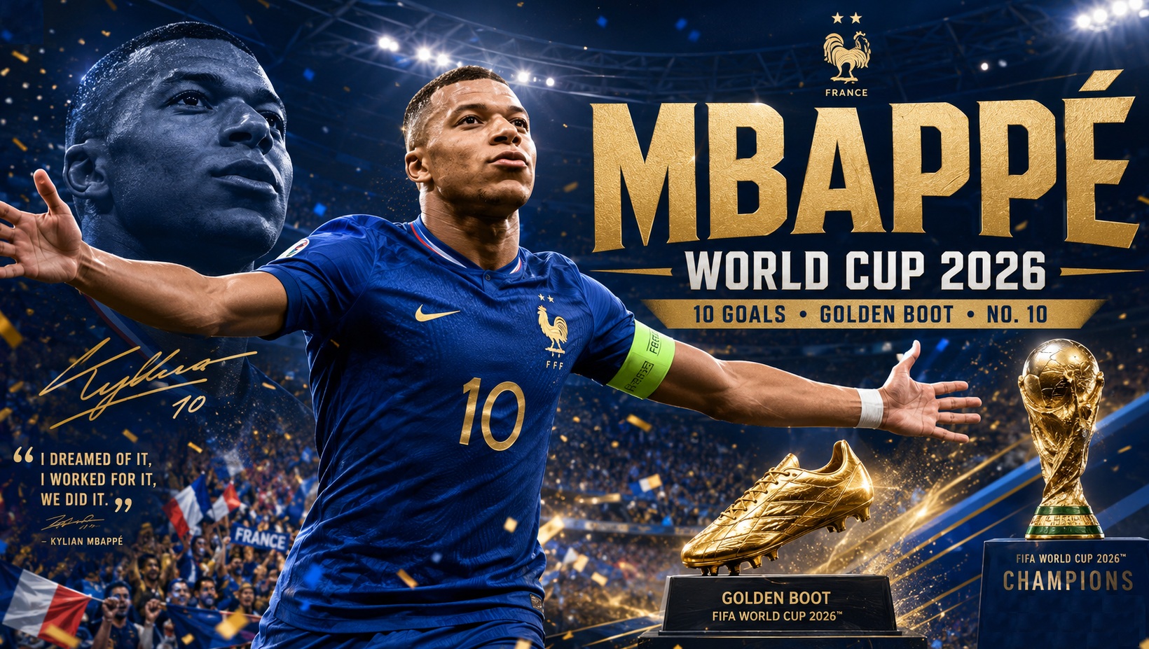 Mbappe finishes World Cup 2026 with 10 goals and Golden Boot